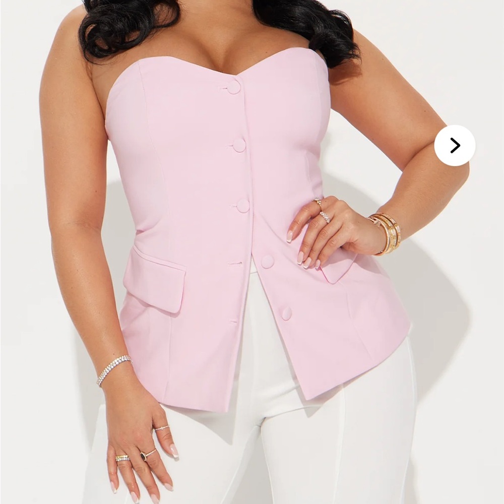 Fashion Nova Pink Strapless Top